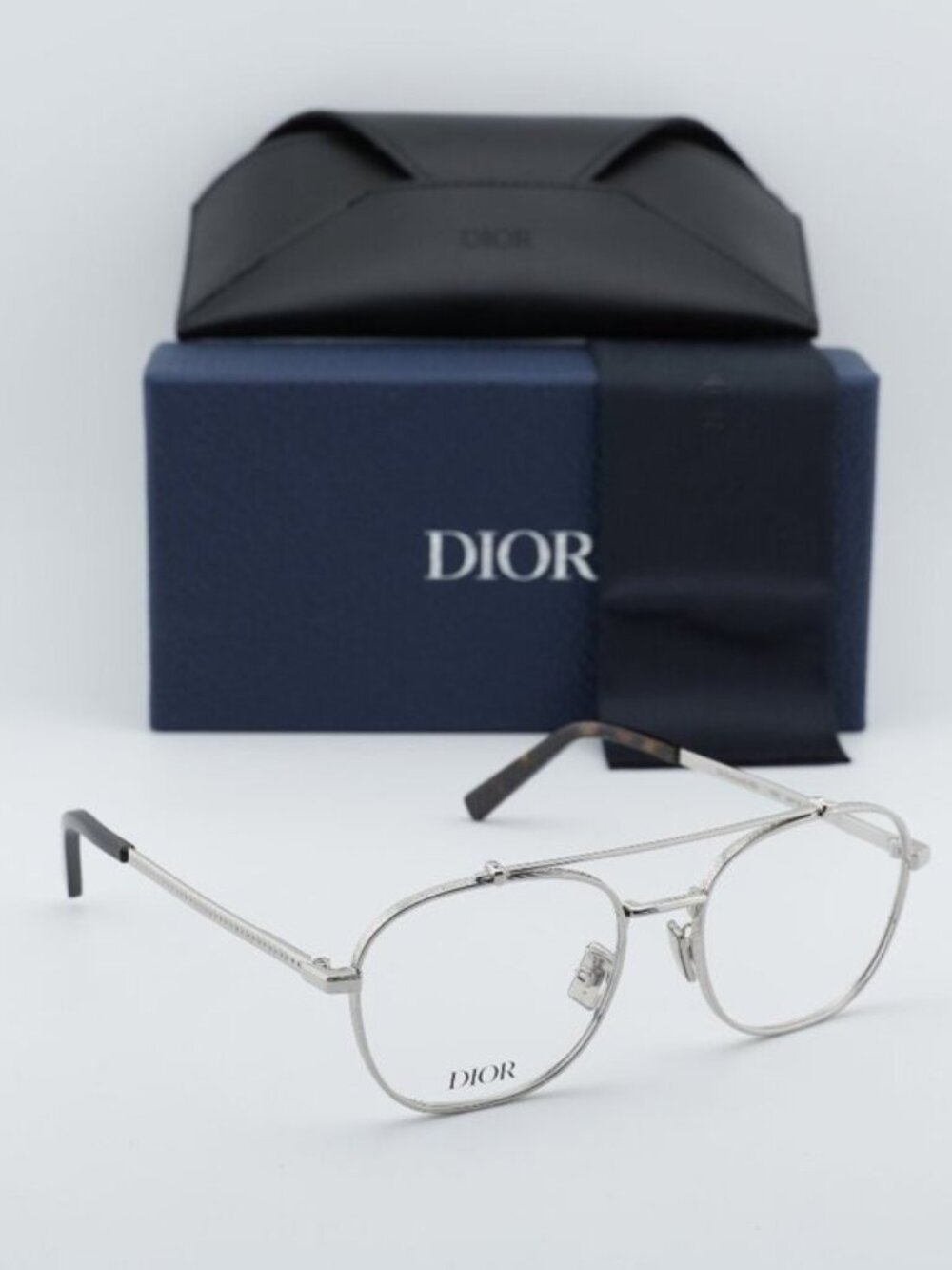 Dior CD DIAMONDO R2U F200 Aviator Eyeglasses 54mm  - Silver / Gold
